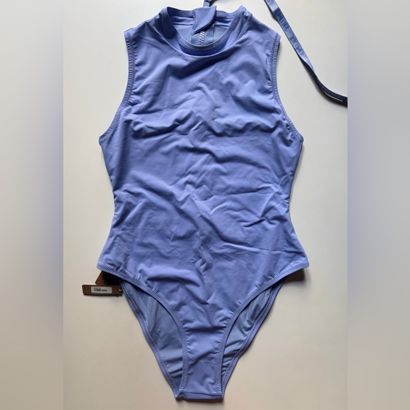 NWT Skims Signature Swim Sleeveless One Piece Zip-Back Periwinkle M SW-SLO-0793 - Picture 4 of 9